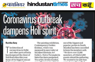 Coronavirus outbreak dampens Holi spirit