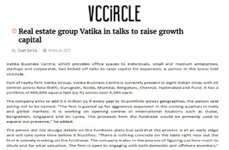 Real estate group Vatika in talks
to raise growth capital