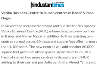 Vatika Business Centre to launch centres in Baner, Viman Nagar